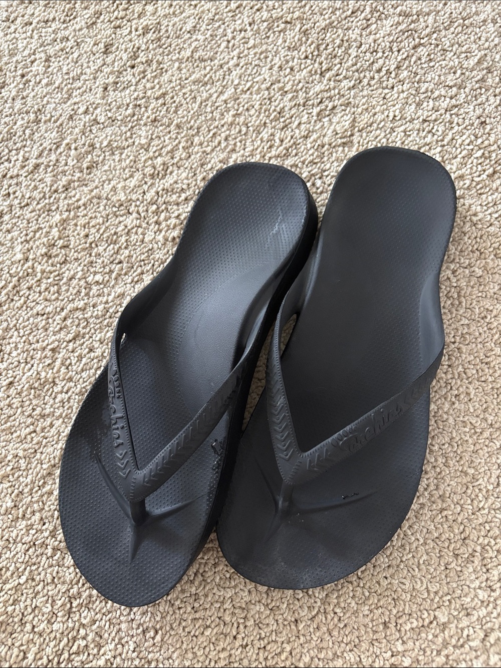 Black Women's Flip Flop Sandals - Comfort Footbed
